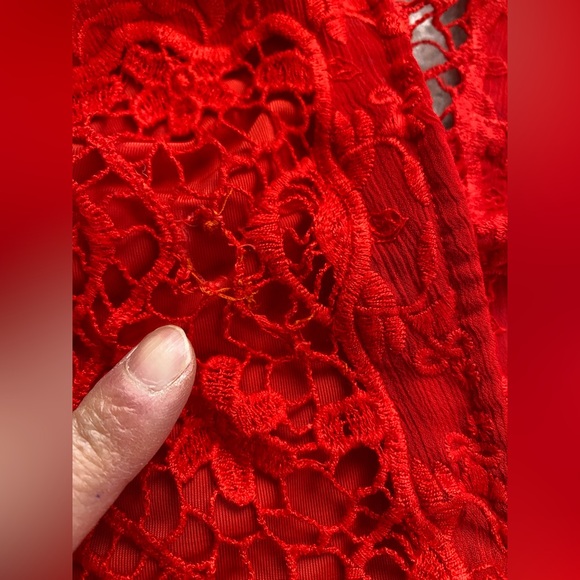 For Love & Lemon red crochet embroidery maxi dress - Picture 15 of 15